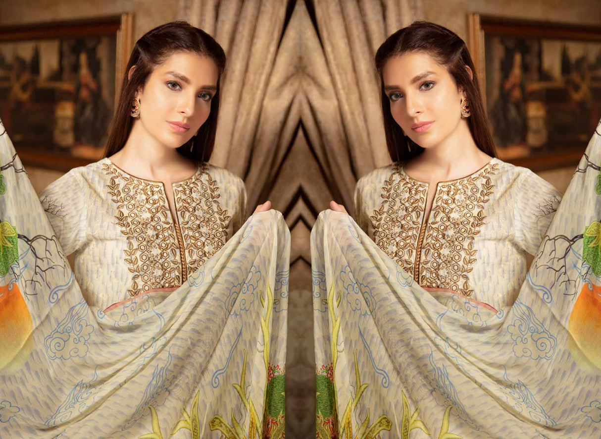 Johra Meesha Embroidered Digital Printed Lawn-100% Original Guaranteed