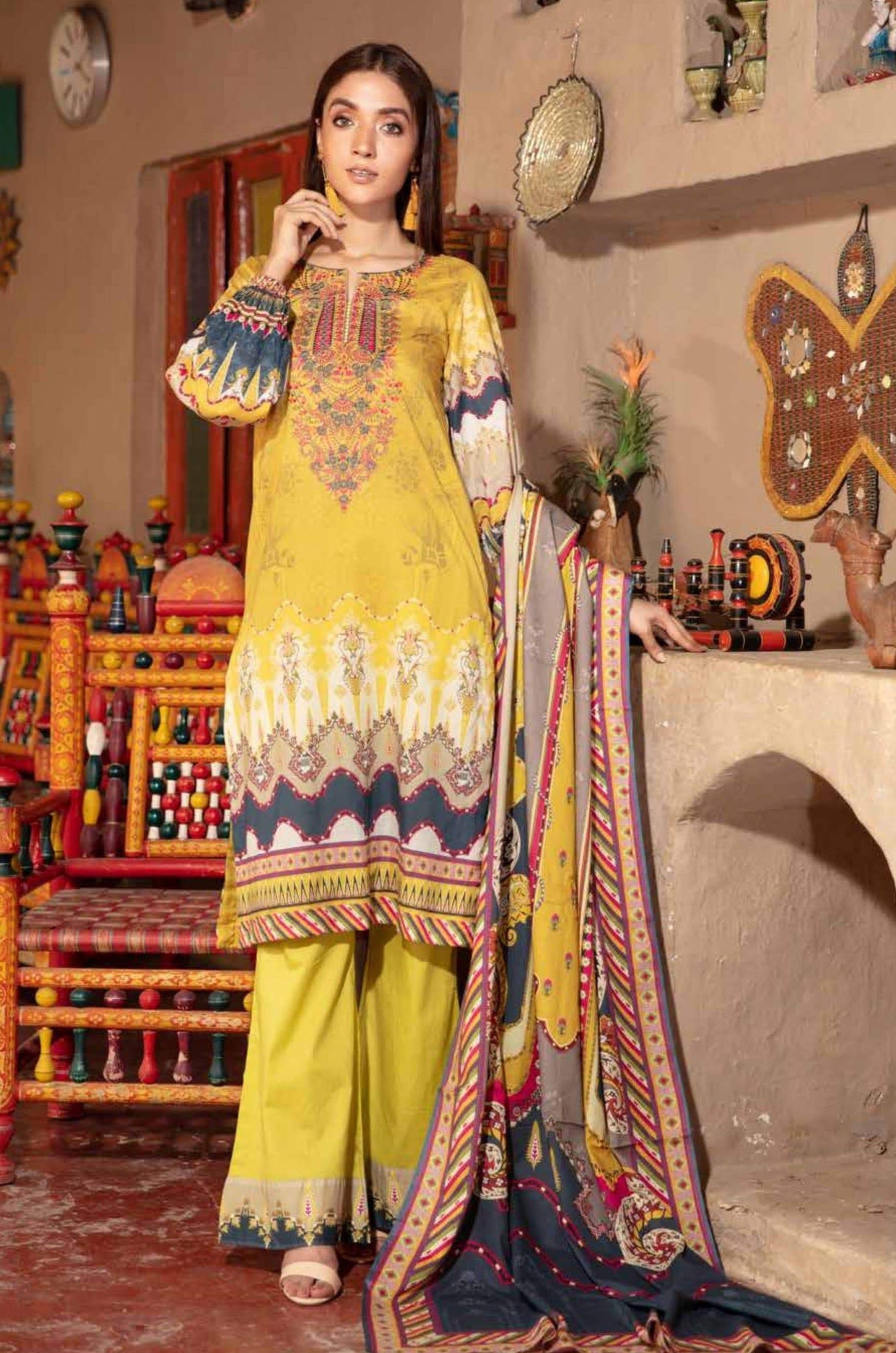 Johra Pearl Embroidered Digital Printed Lawn-100% Original Guaranteed