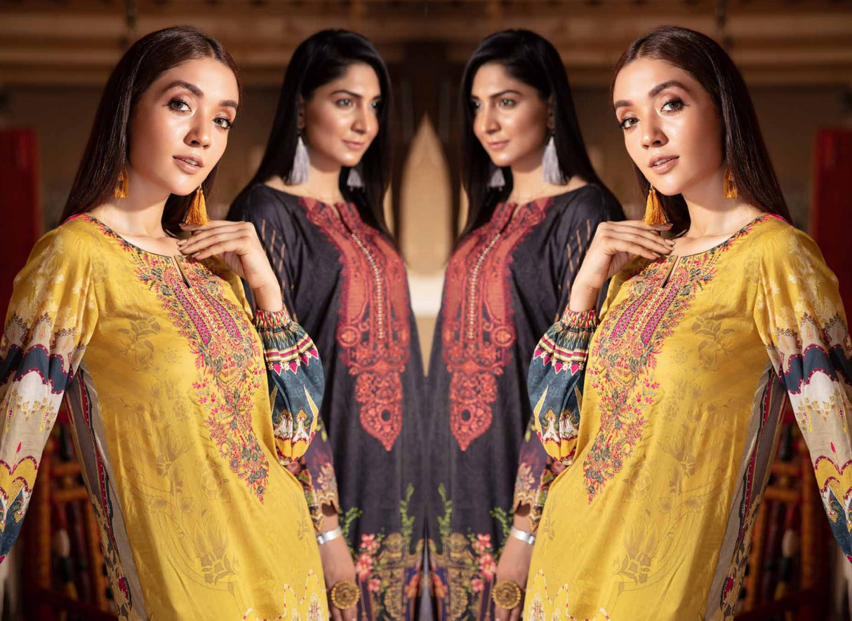 Johra Pearl Embroidered Digital Printed Lawn-100% Original Guaranteed