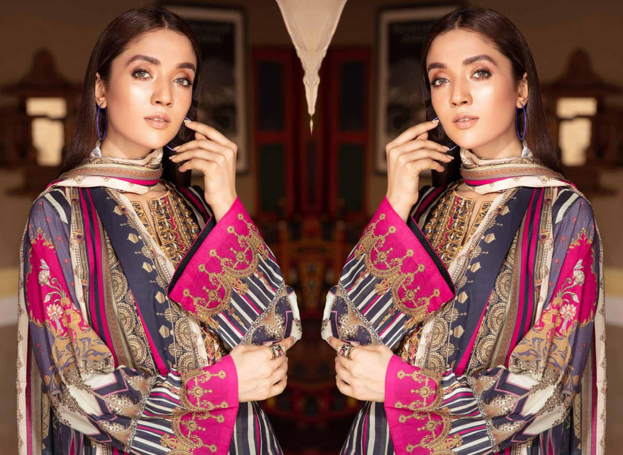 Johra Pearl Embroidered Digital Printed Lawn-100% Original Guaranteed