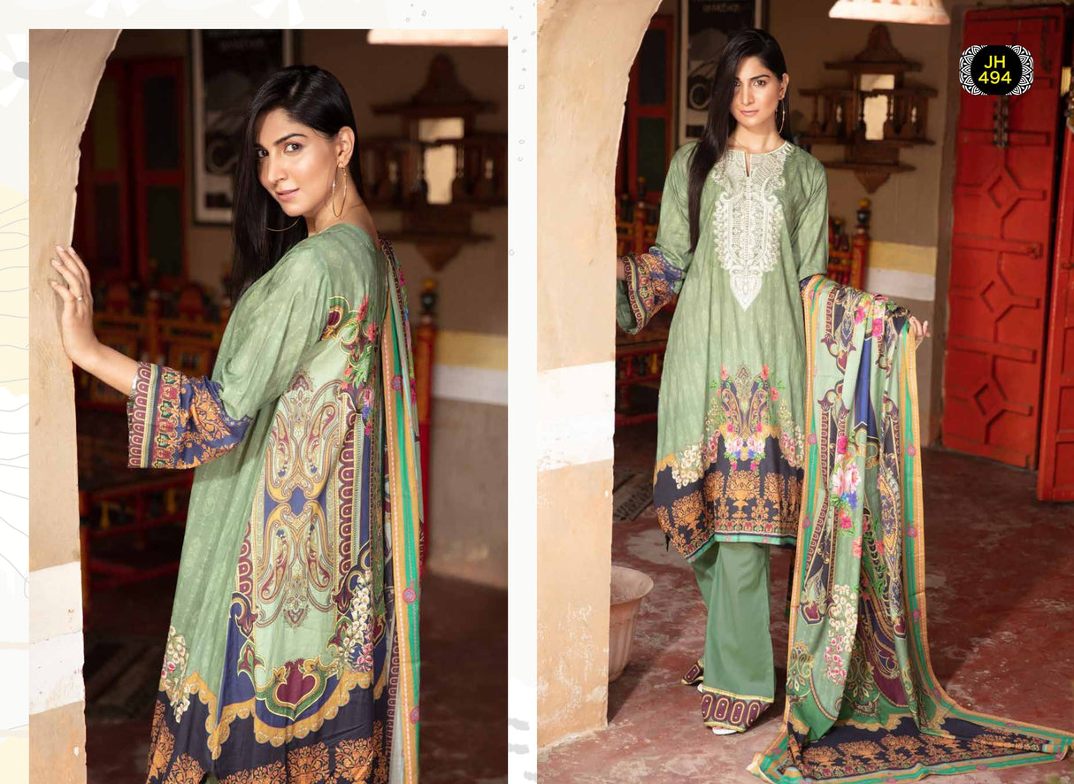 Johra Pearl Embroidered Digital Printed Lawn-100% Original Guaranteed