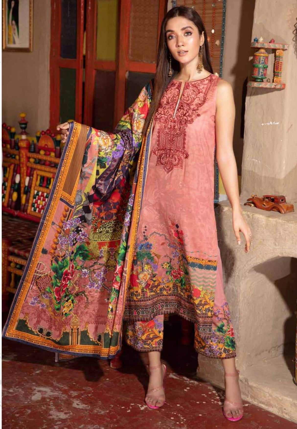 Johra Pearl Embroidered Digital Printed Lawn-100% Original Guaranteed