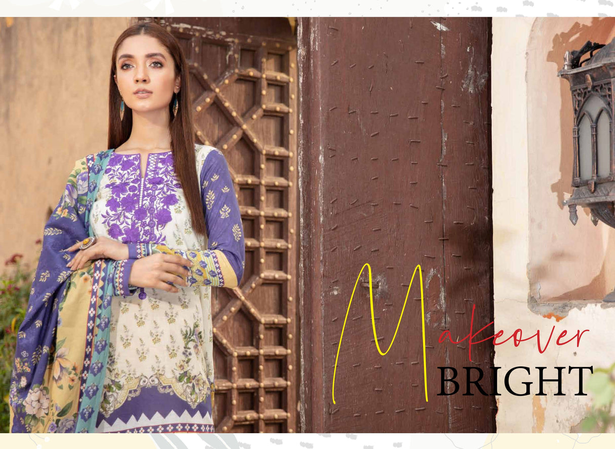 Johra Pearl Embroidered Digital Printed Lawn-100% Original Guaranteed