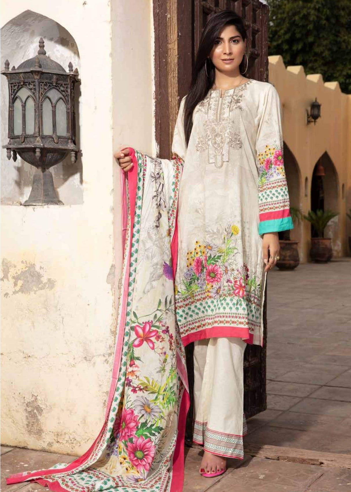Johra Pearl Embroidered Digital Printed Lawn-100% Original Guaranteed