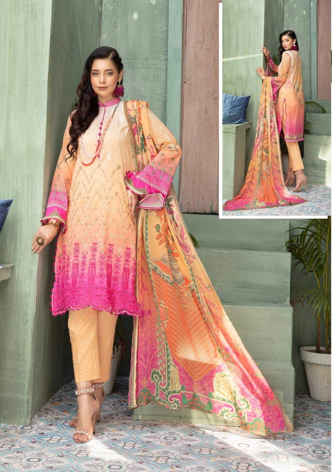 Mahees by Riaz Arts chikankari lawn 100% Original