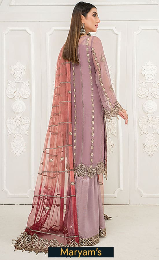 Maryam's Chiffon Embroidered Collection 2021 -100% Original Guaranteed