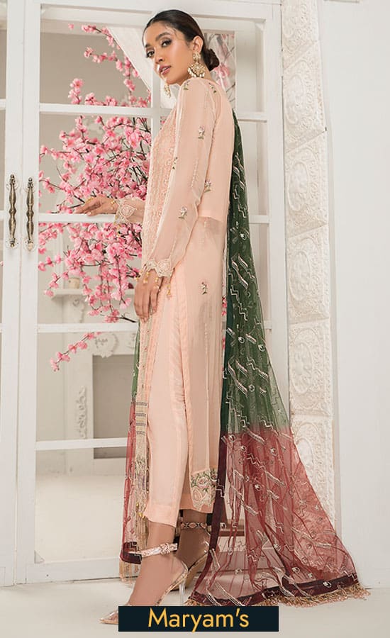 Maryam's Chiffon Embroidered Collection 2021 -100% Original Guaranteed