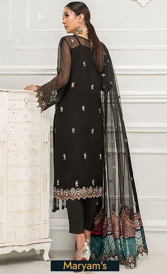 Maryam's Chiffon Embroidered Collection 2021 -100% Original Guaranteed