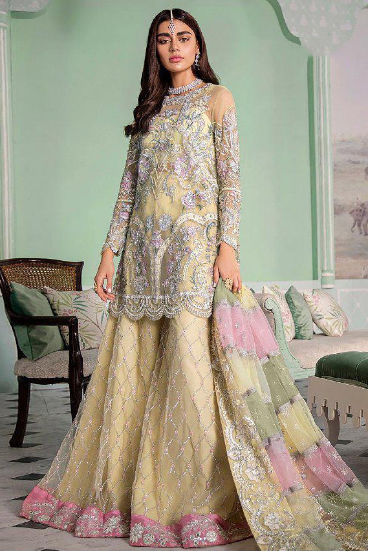 Pakistani Stitched Embroidery Party Wear Dresses Ready To Ship