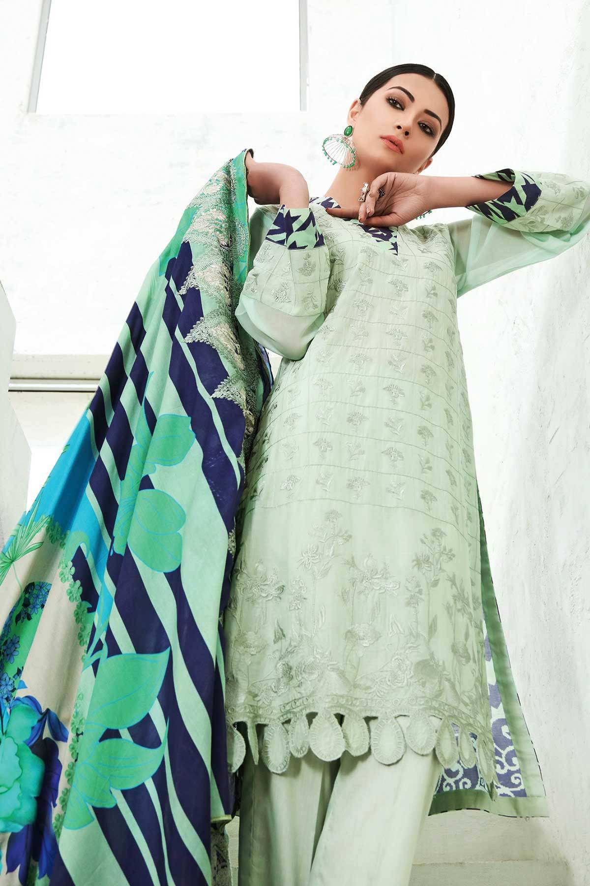 Charizma Naranji Embroidered Lawn -100% Original Guaranteed