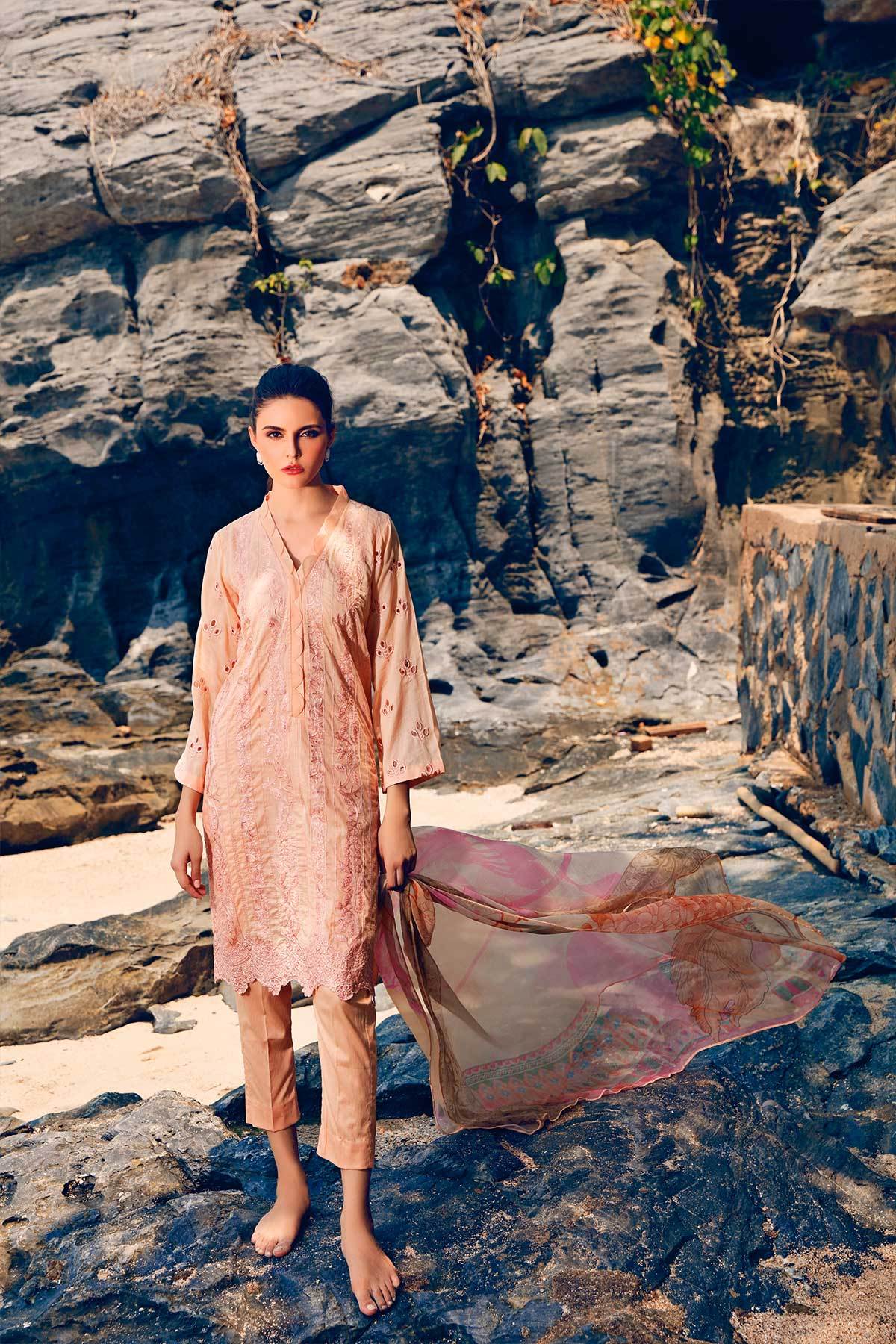 Charizma Naranji Embroidered Lawn 100% Original