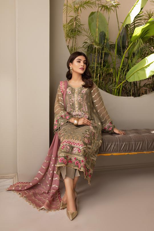 Aliezh By Bilal's Embroidery Chiffon Embroidered Collection 2021 -100% Original Guaranteed