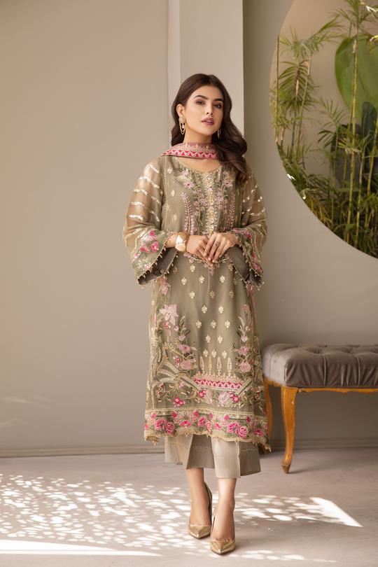 Aliezh By Bilal's Embroidery Chiffon Embroidered Collection 2021 -100% Original Guaranteed