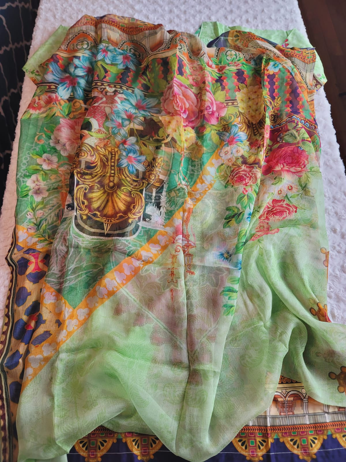 Pakistani Viscos Lawn Embroidered Salwar kameez Ready To Ship