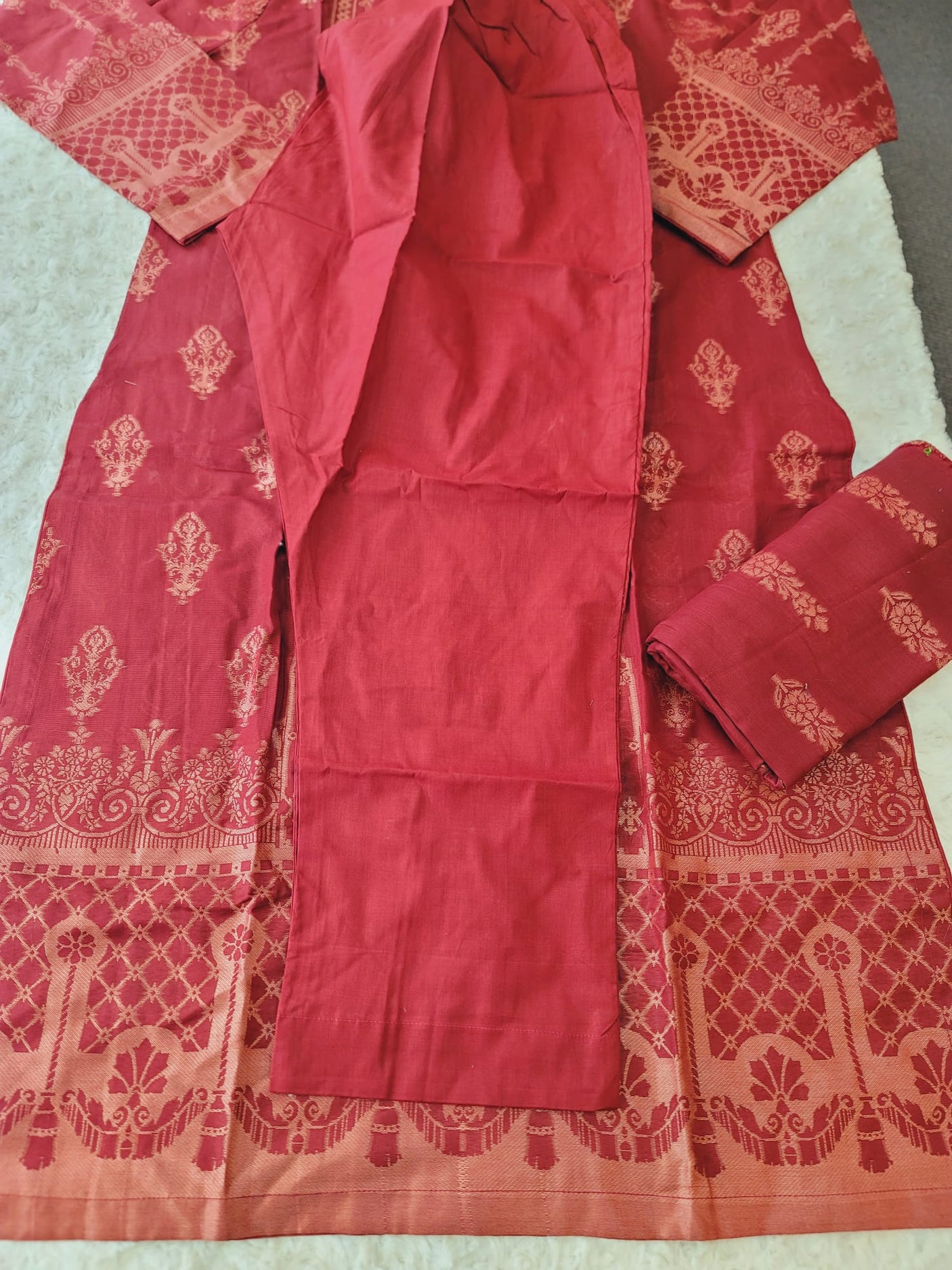 Pakistani Stitched Jacquard lawn Embroidered Salwar kameez ready to ship