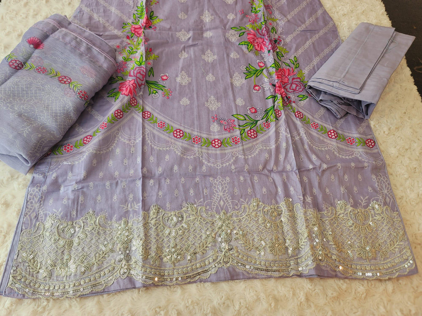 Pakistani Stitched lawn Embroidered Salwar kameez ready to ship