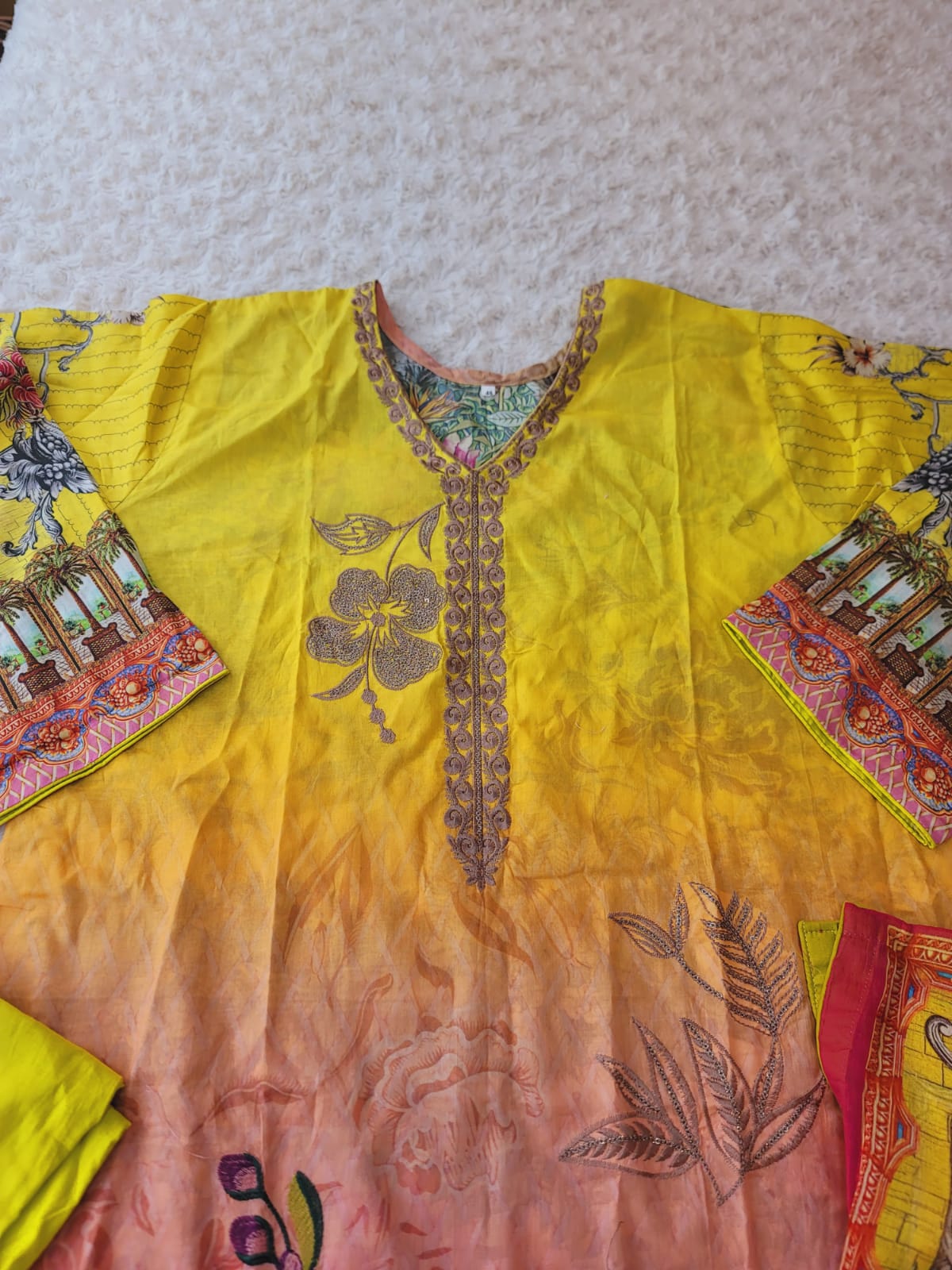 Pakistani Stitched lawn Embroidered Salwar kameez ready to ship