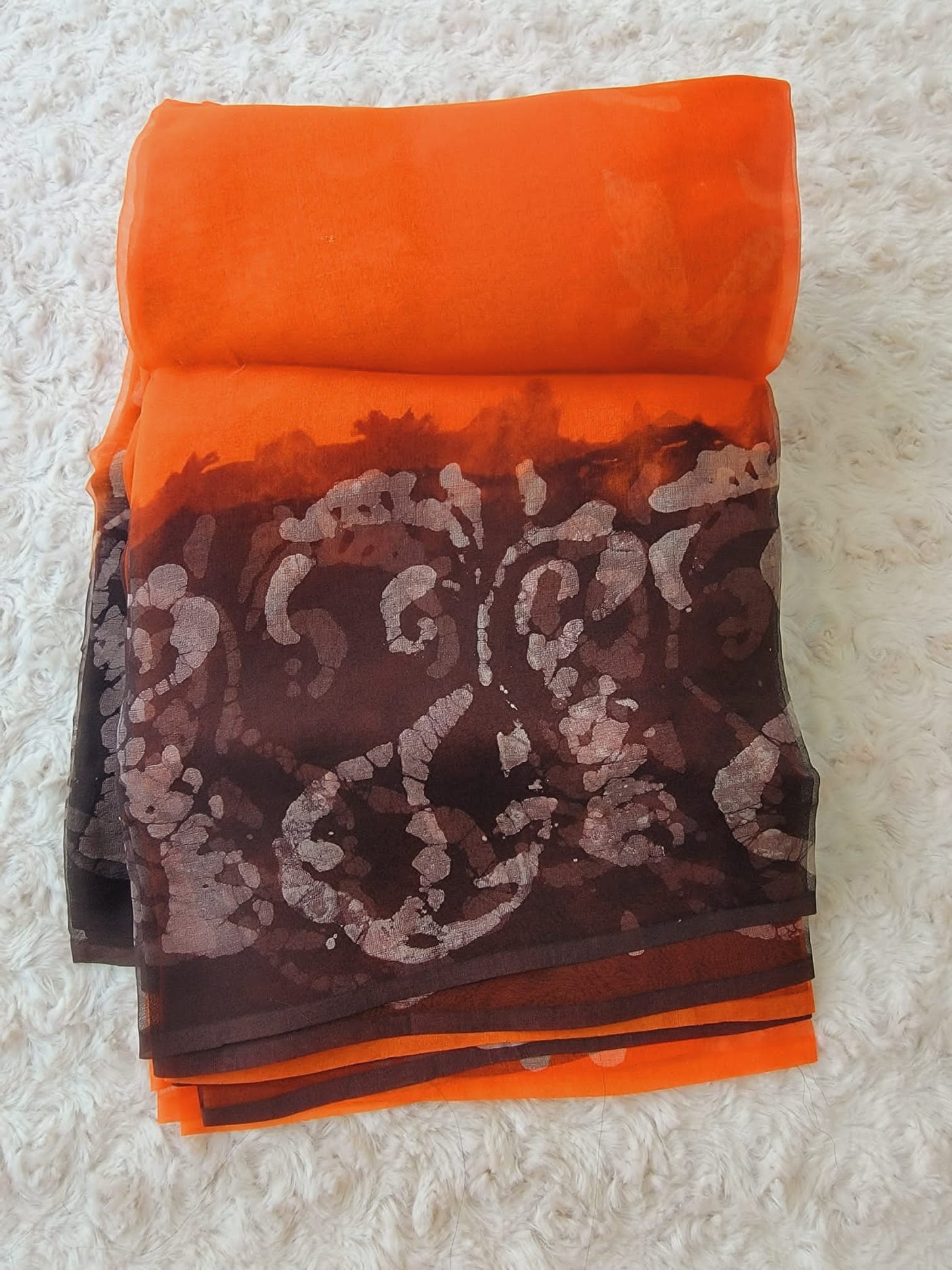 Pure muslin tie dye saree