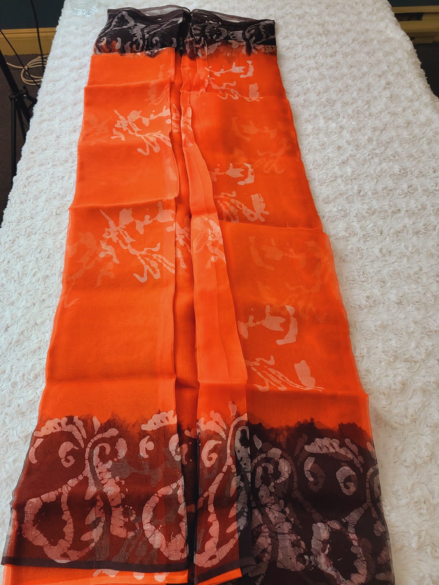 Pure muslin tie dye saree