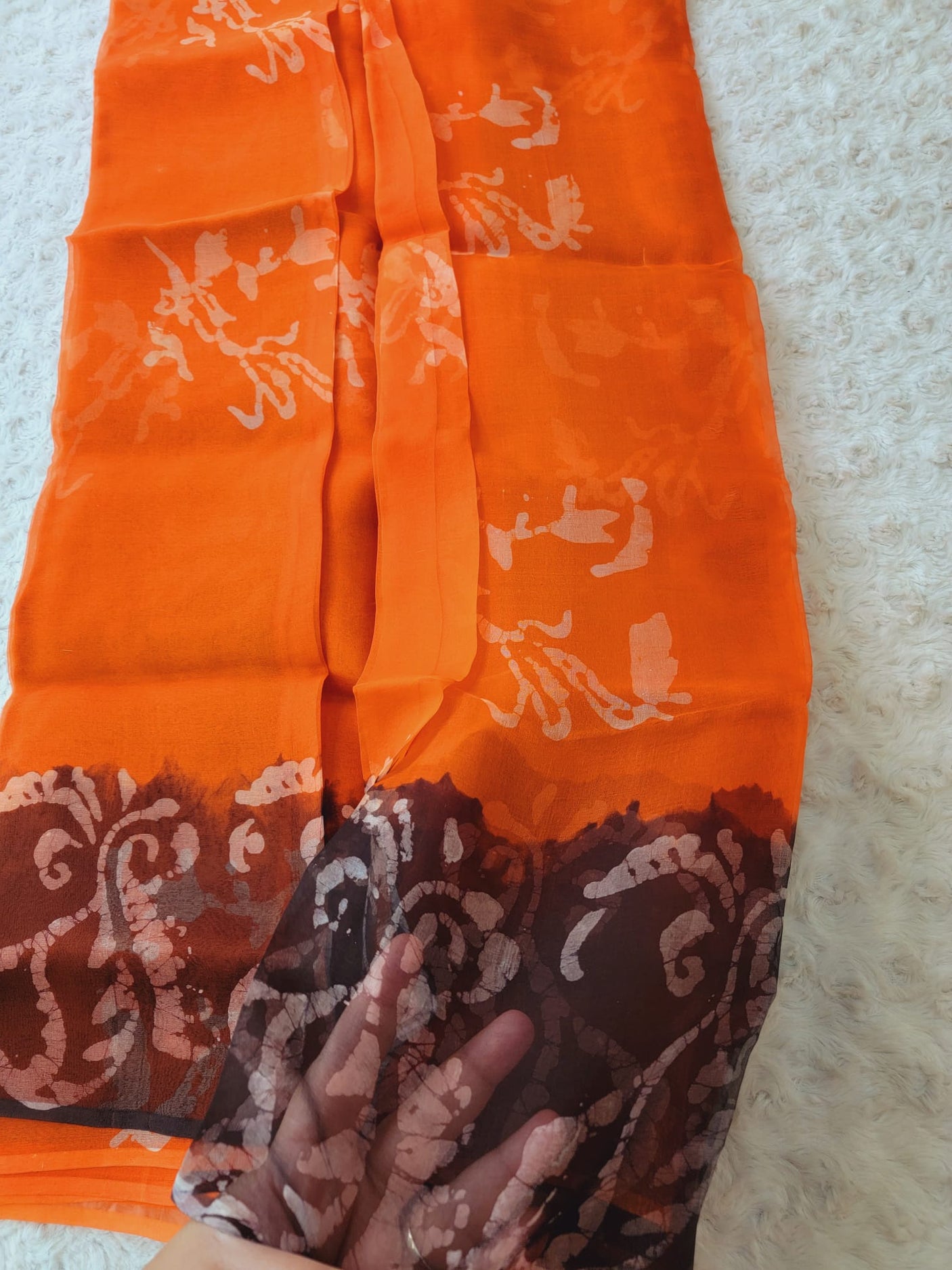 Pure muslin tie dye saree