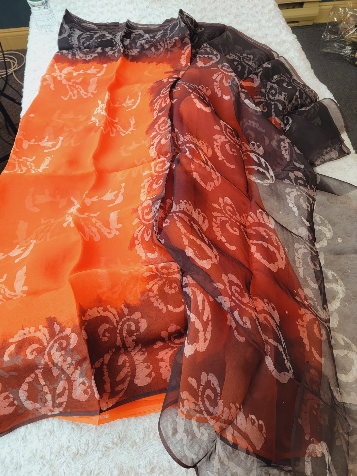 Pure muslin tie dye saree