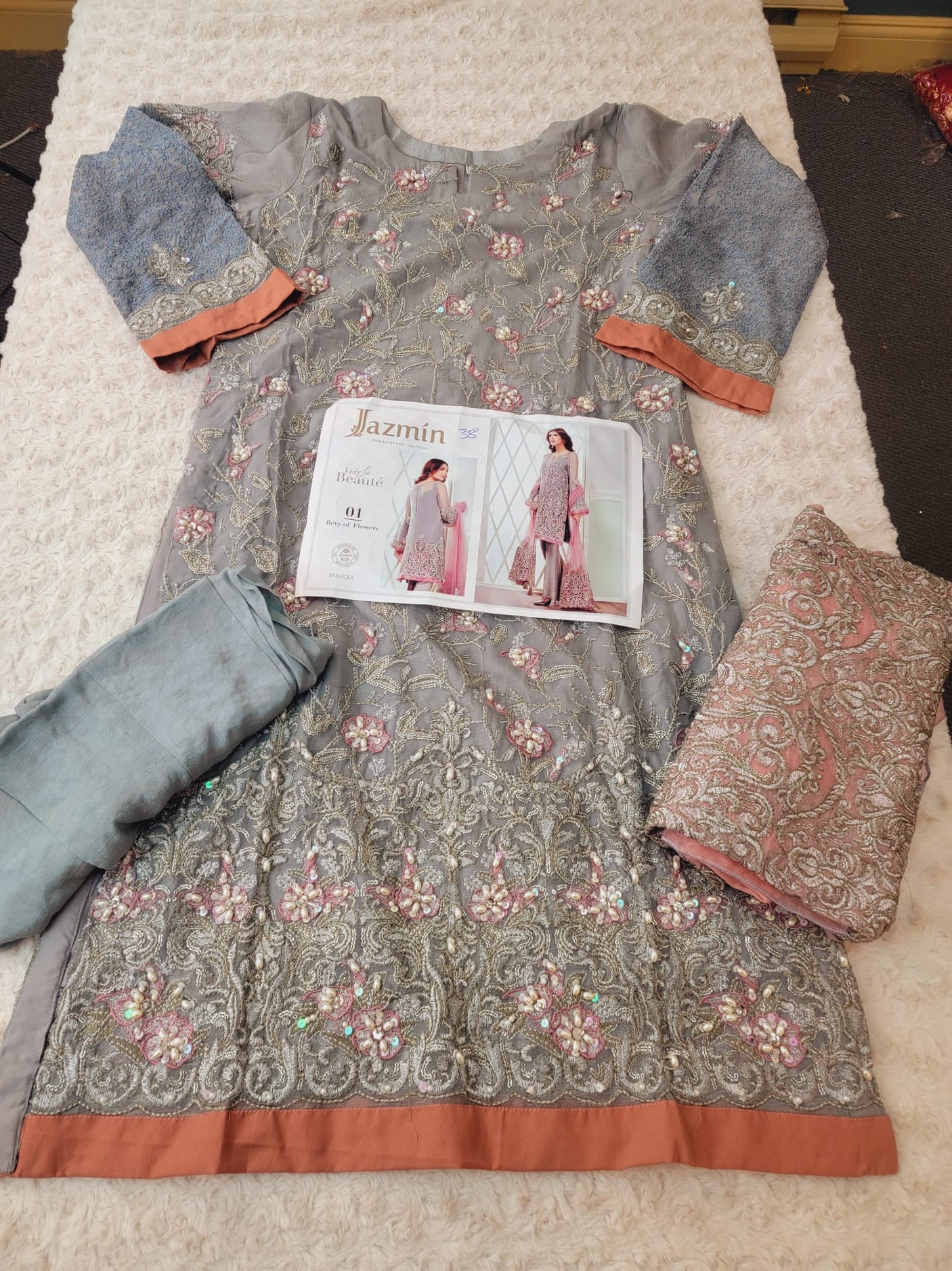 Pakistani Stitched Embroidery Party Wear Dresses Ready To Ship