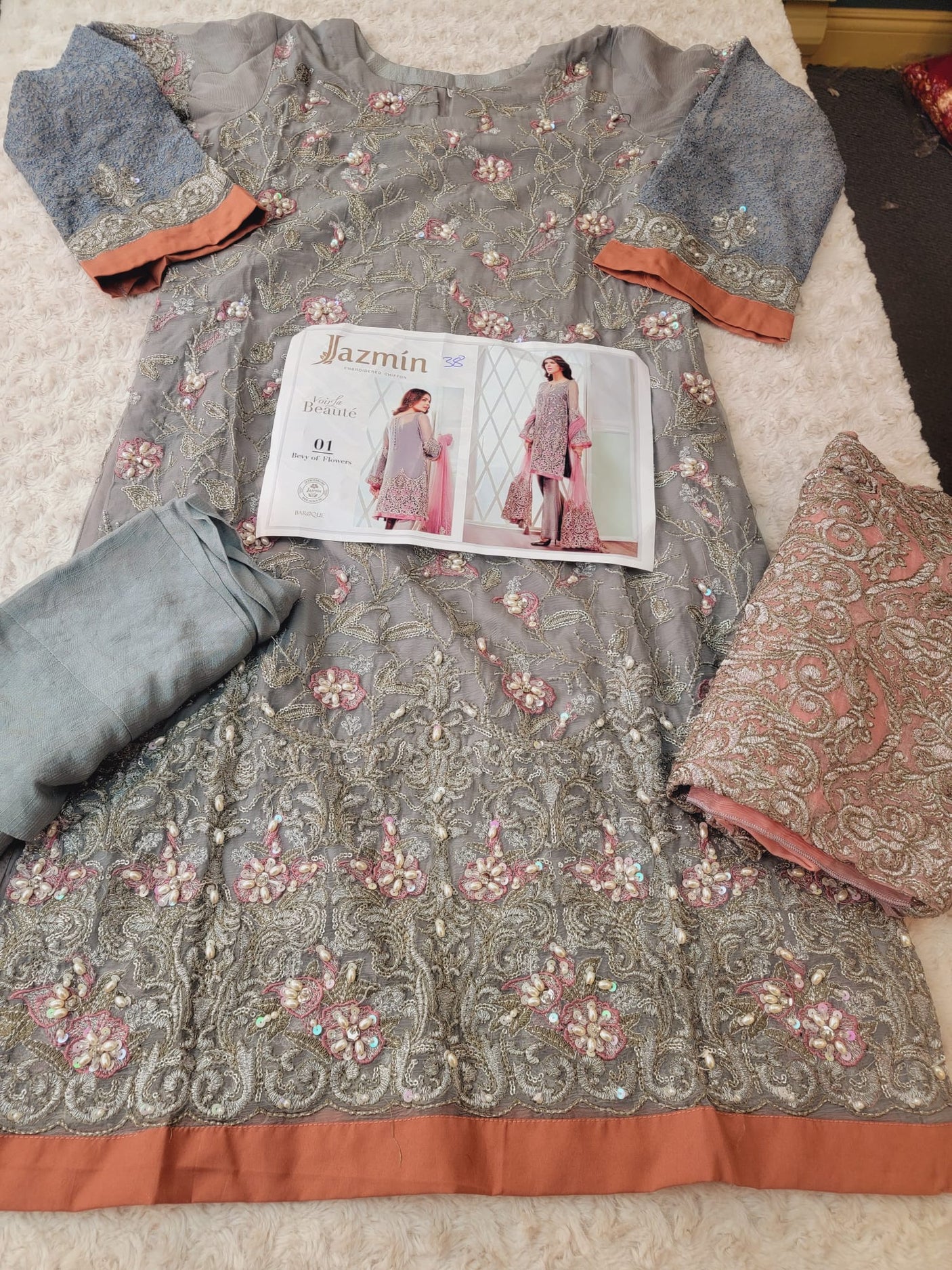 Pakistani Stitched Embroidery Party Wear Dresses Ready To Ship