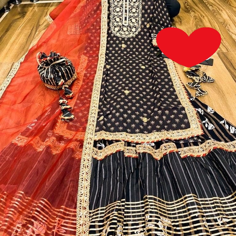 Original Indian boutique collection.with gharara pant and potli bag