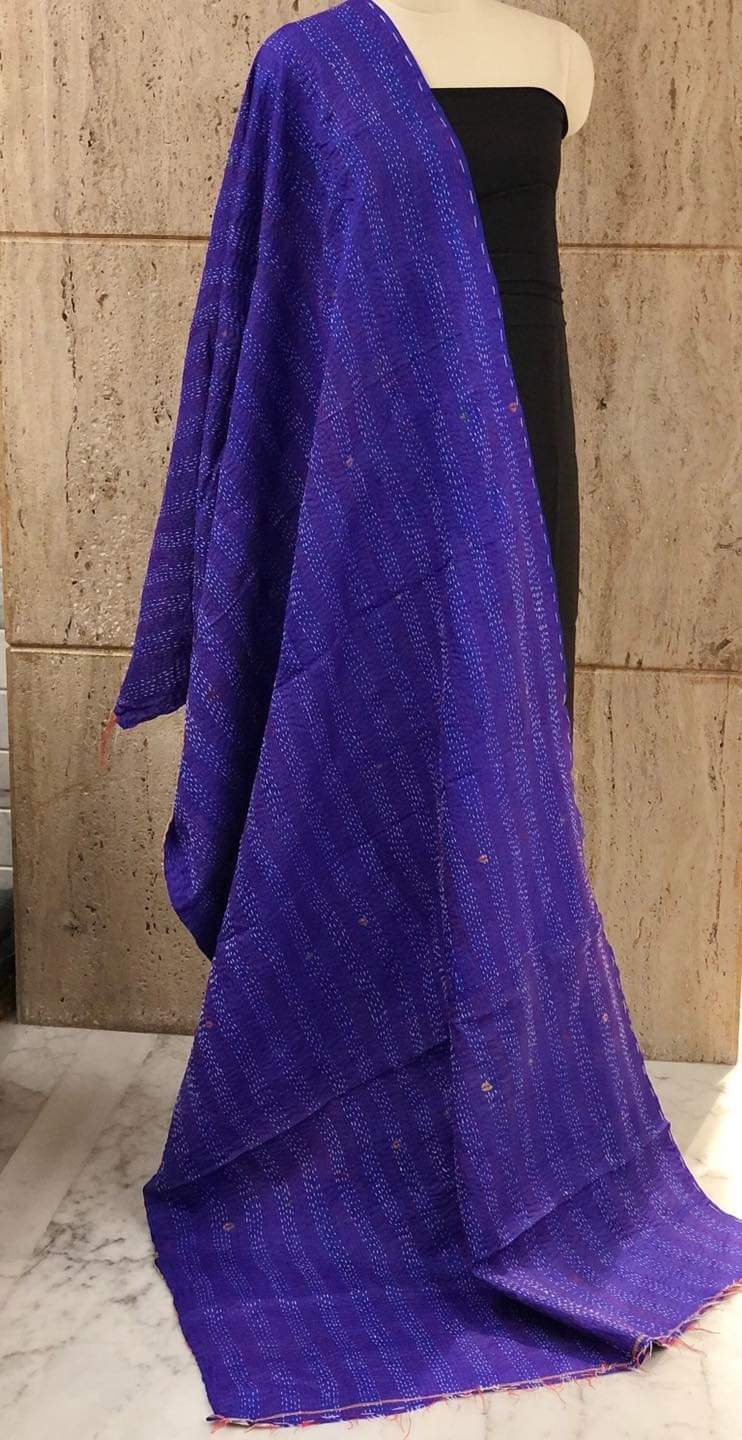 Pure hand stitched, math-stitch silk stoles which can be carried both ways!