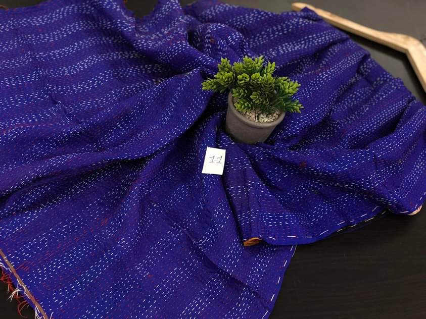 Pure hand stitched, math-stitch silk stoles which can be carried both ways!