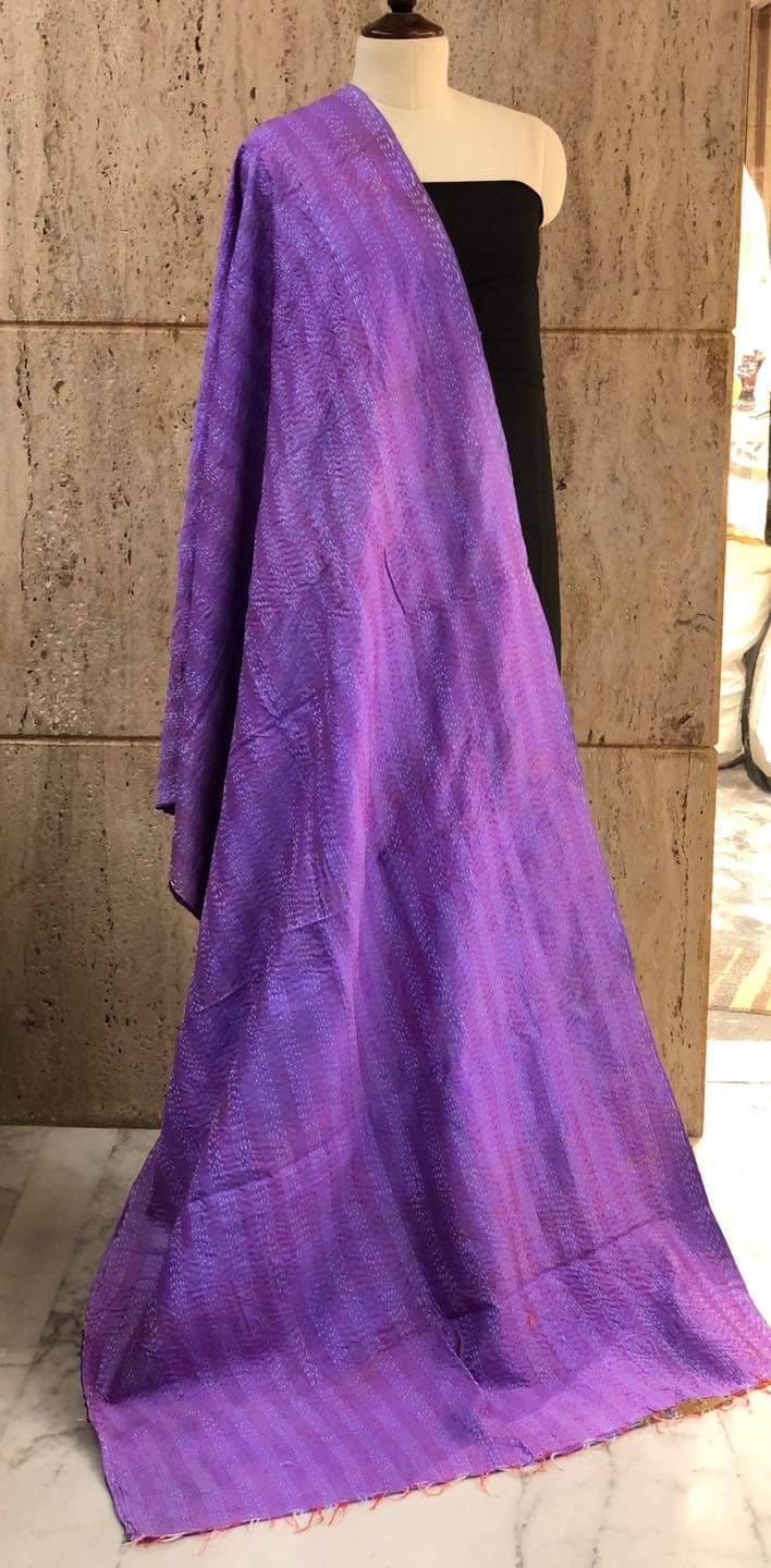 Pure hand stitched, math-stitch silk stoles which can be carried both ways!