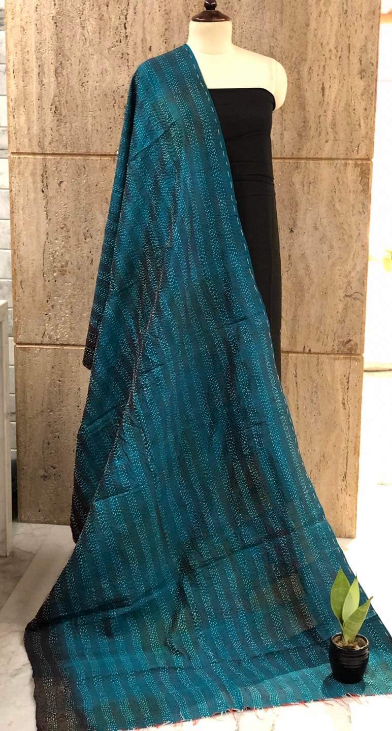 Pure hand stitched, math-stitch silk stoles which can be carried both ways!