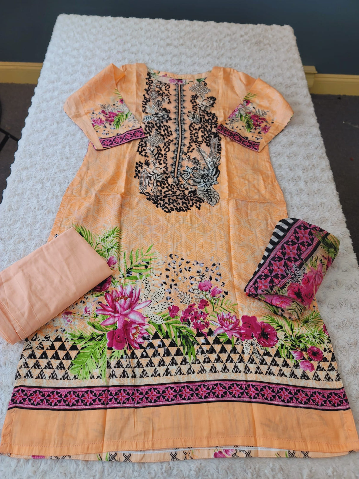 Indian Stitched Embroidery Suit Ready To Ship