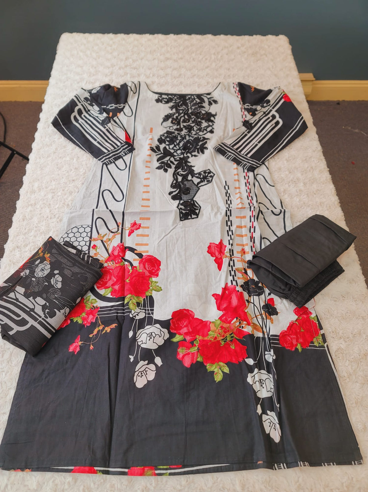 Indian Stitched Embroidery Suit Ready To Ship