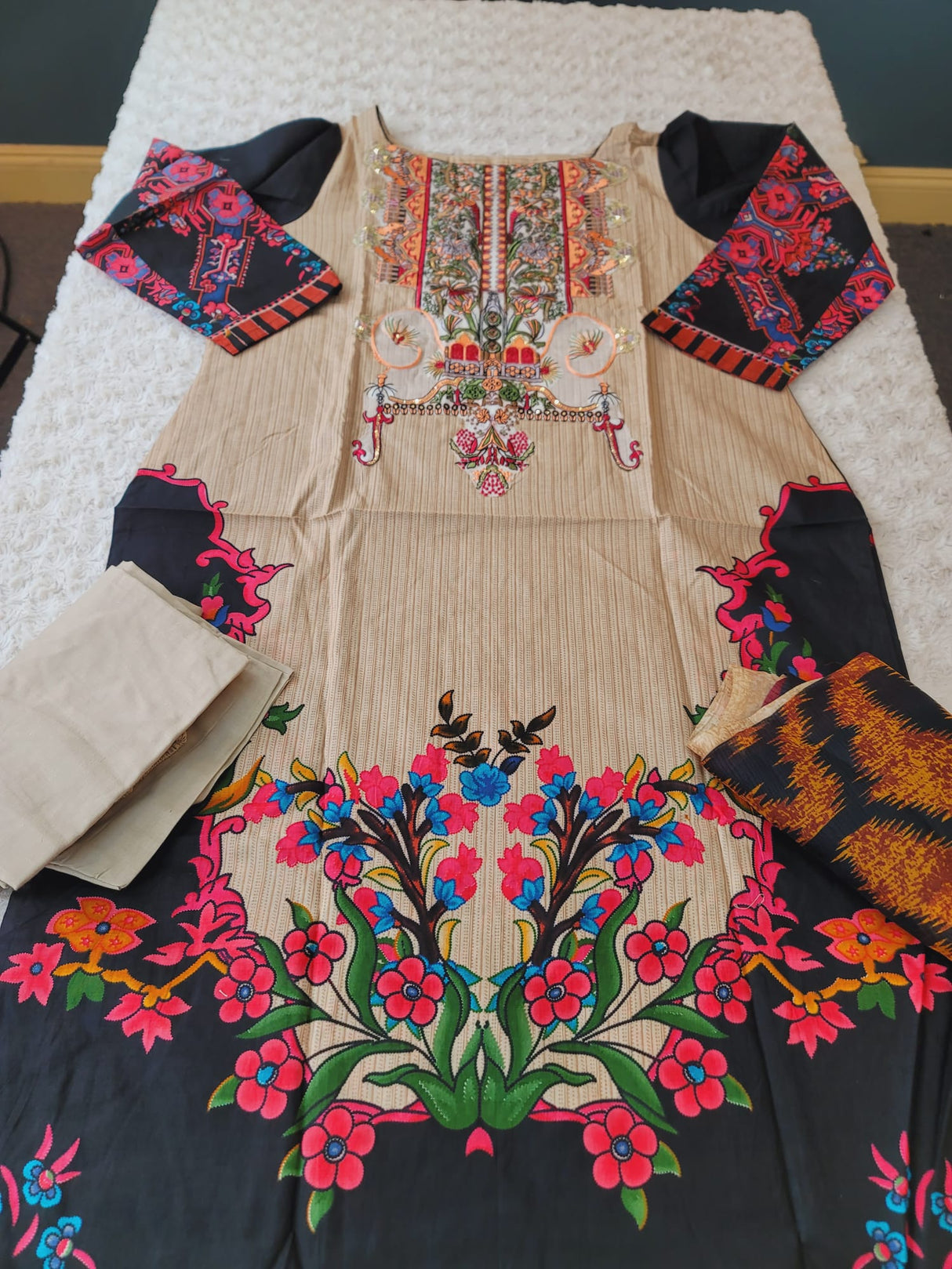 Indian Stitched Embroidery Suit Ready To Ship