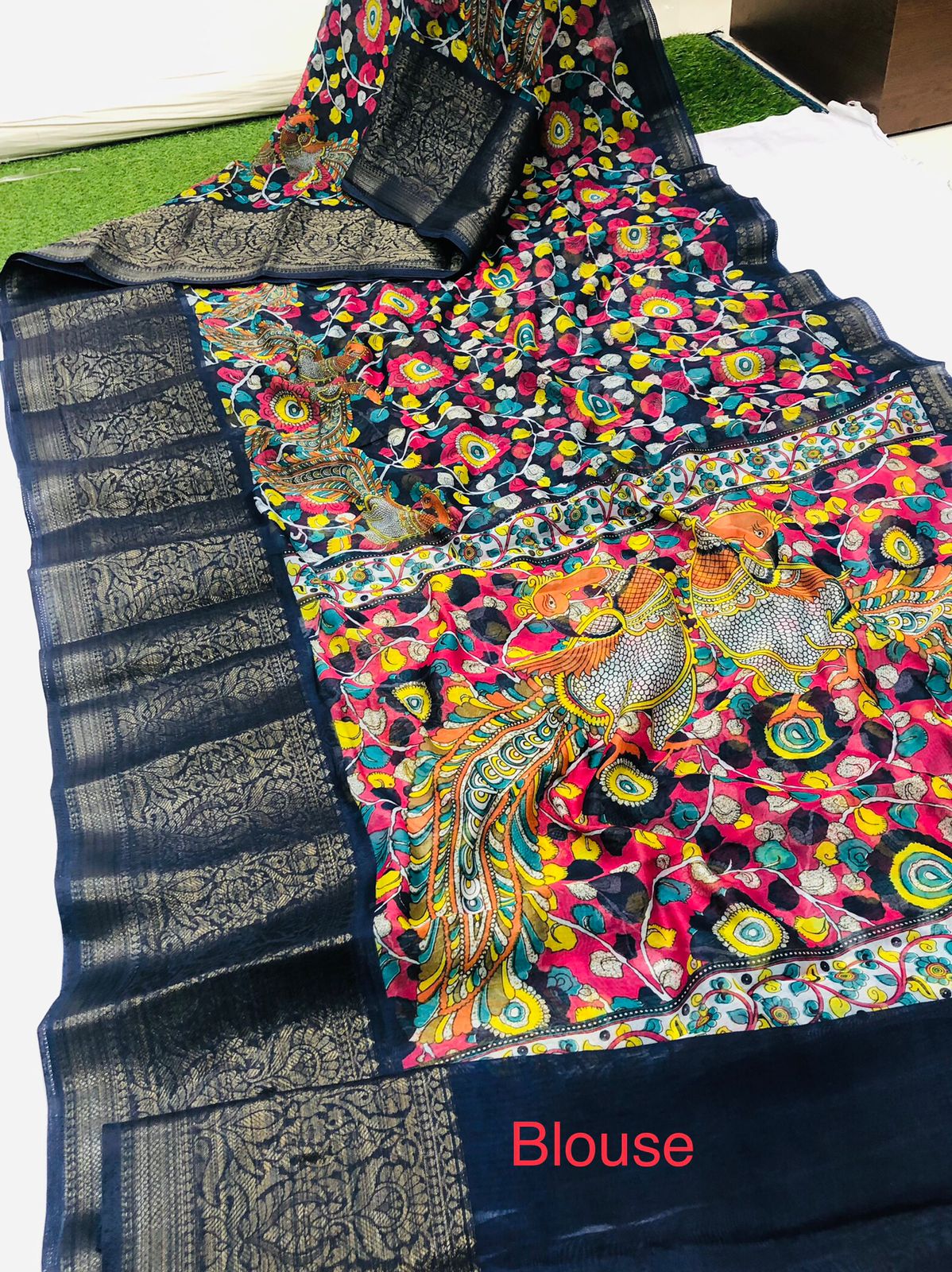 Kalamkari Saree With Blouse Pc