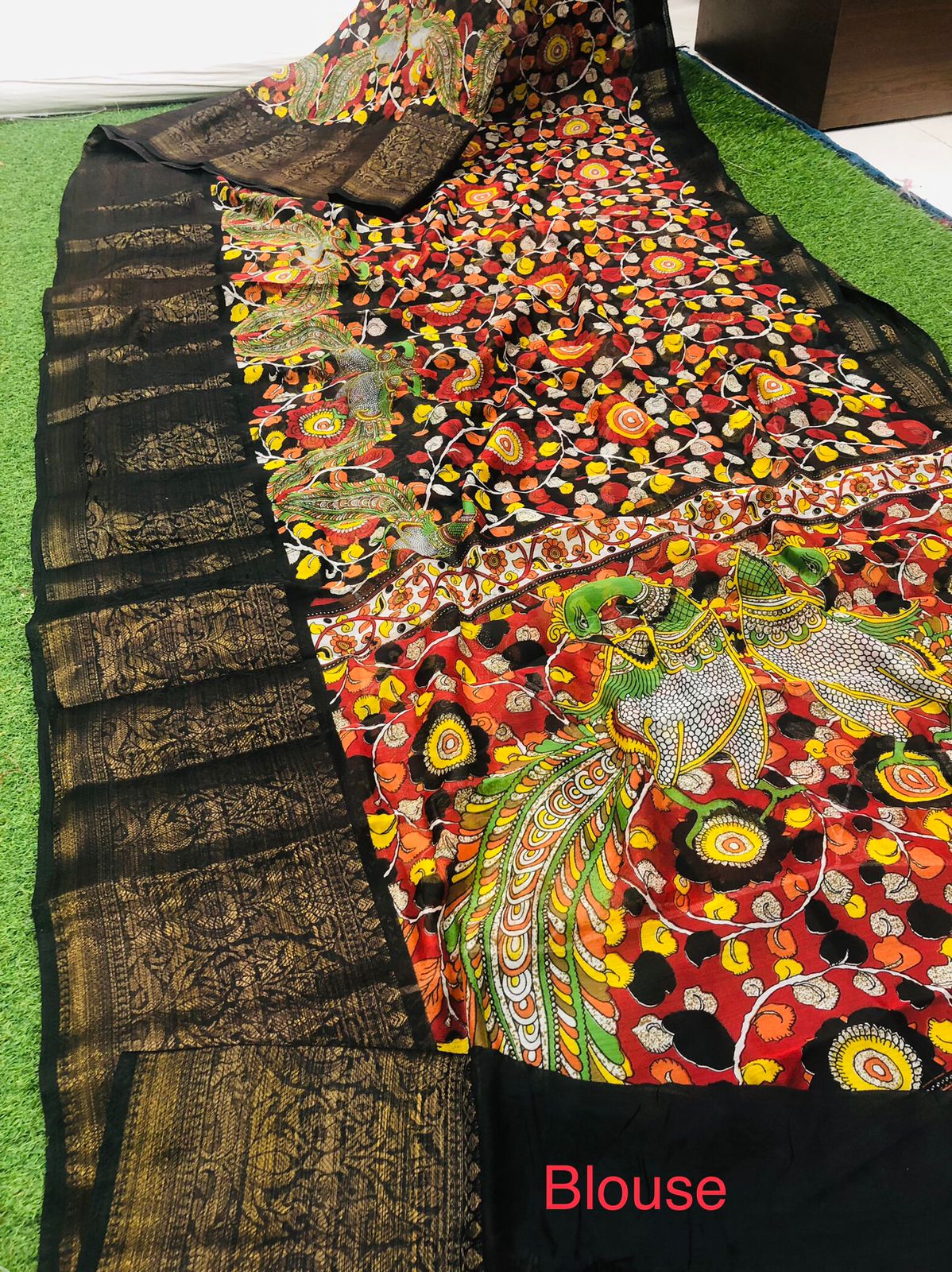 Kalamkari Saree With Blouse Pc
