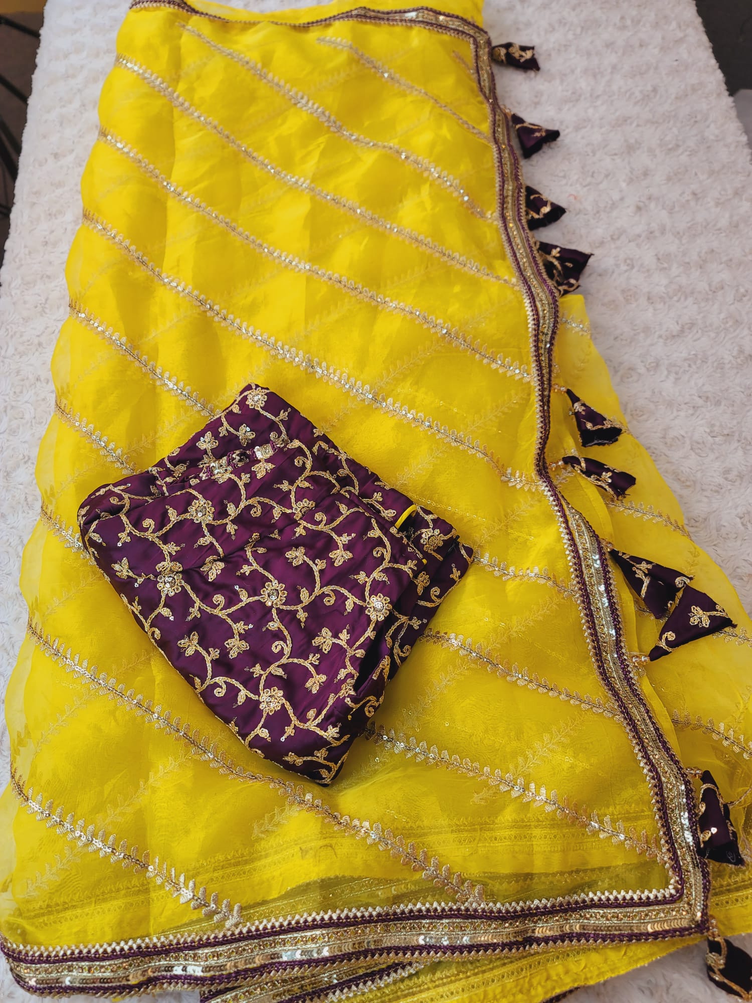 Pure Organza Saree with Stiched Blouse