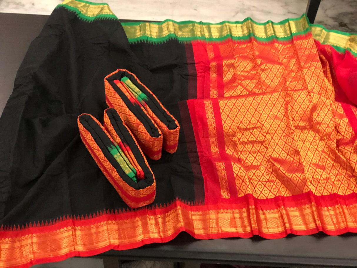 Mina Gonga Jomuna Pure Cotton Gadwal with Blouse pc