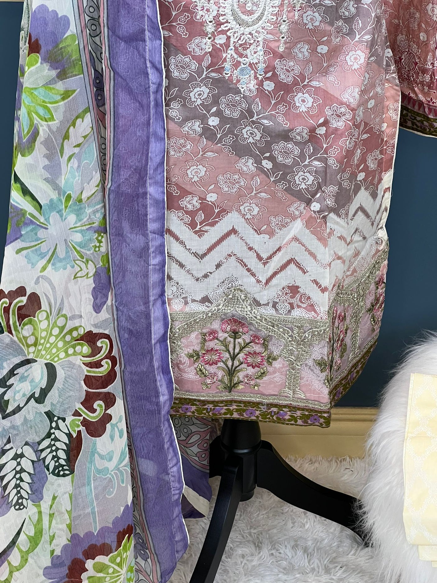 Pakistani Stitched Embroidered lawn Salwar kameez ready to ship