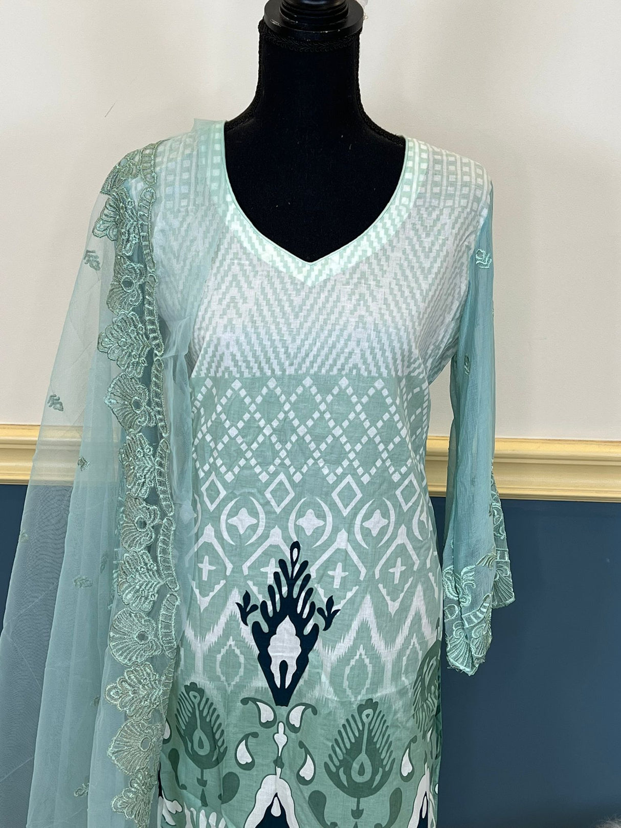 Indian Cotton Stitched Embroidery Suit Ready To Ship