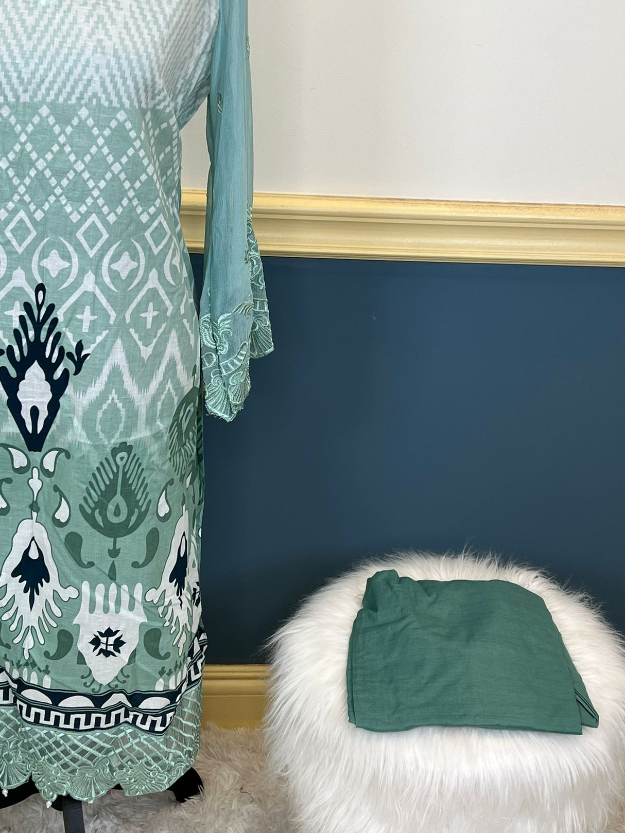 Indian Cotton Stitched Embroidery Suit Ready To Ship