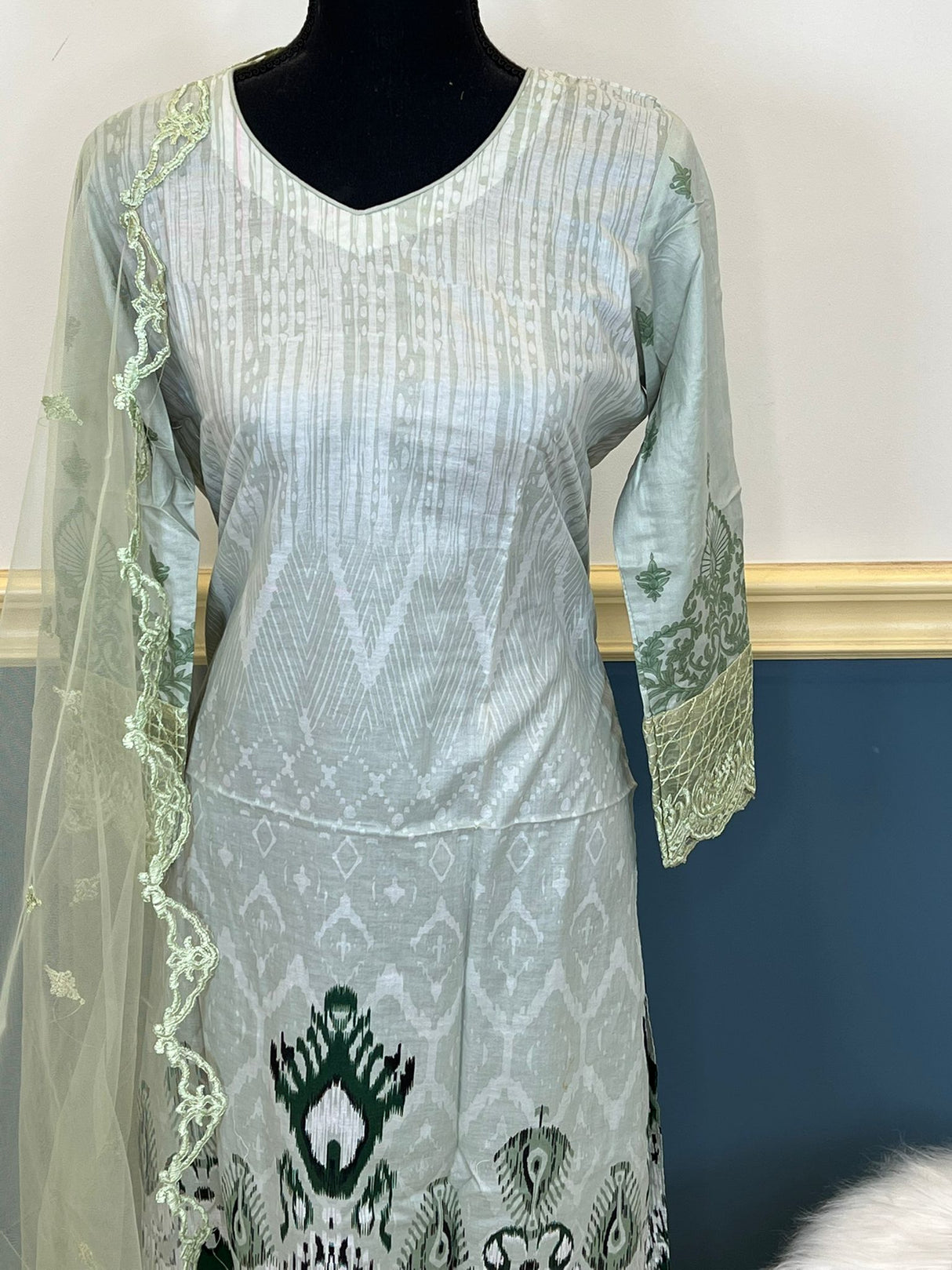 Indian Cotton Stitched Embroidery Suit Ready To Ship