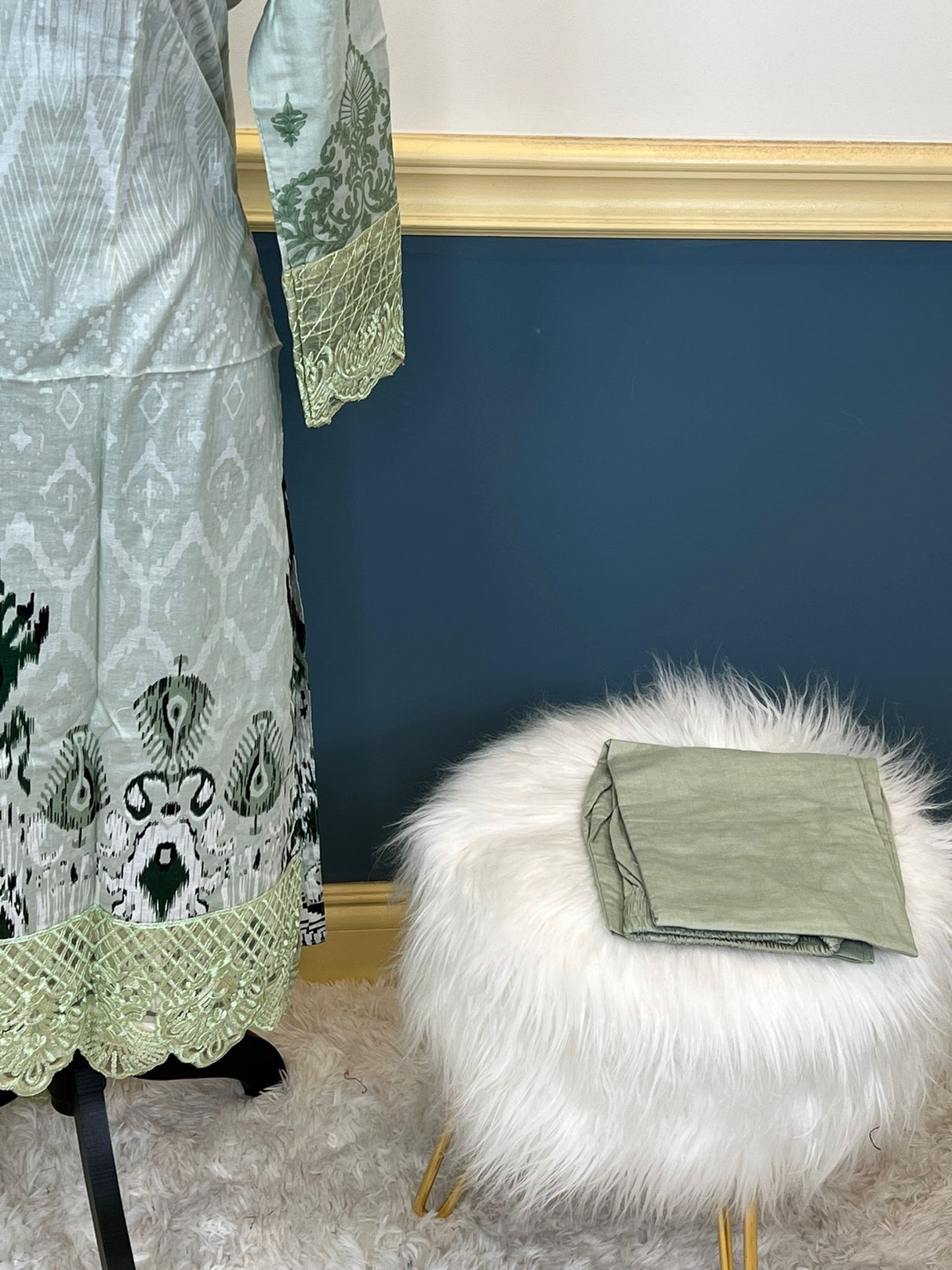 Indian Cotton Stitched Embroidery Suit Ready To Ship