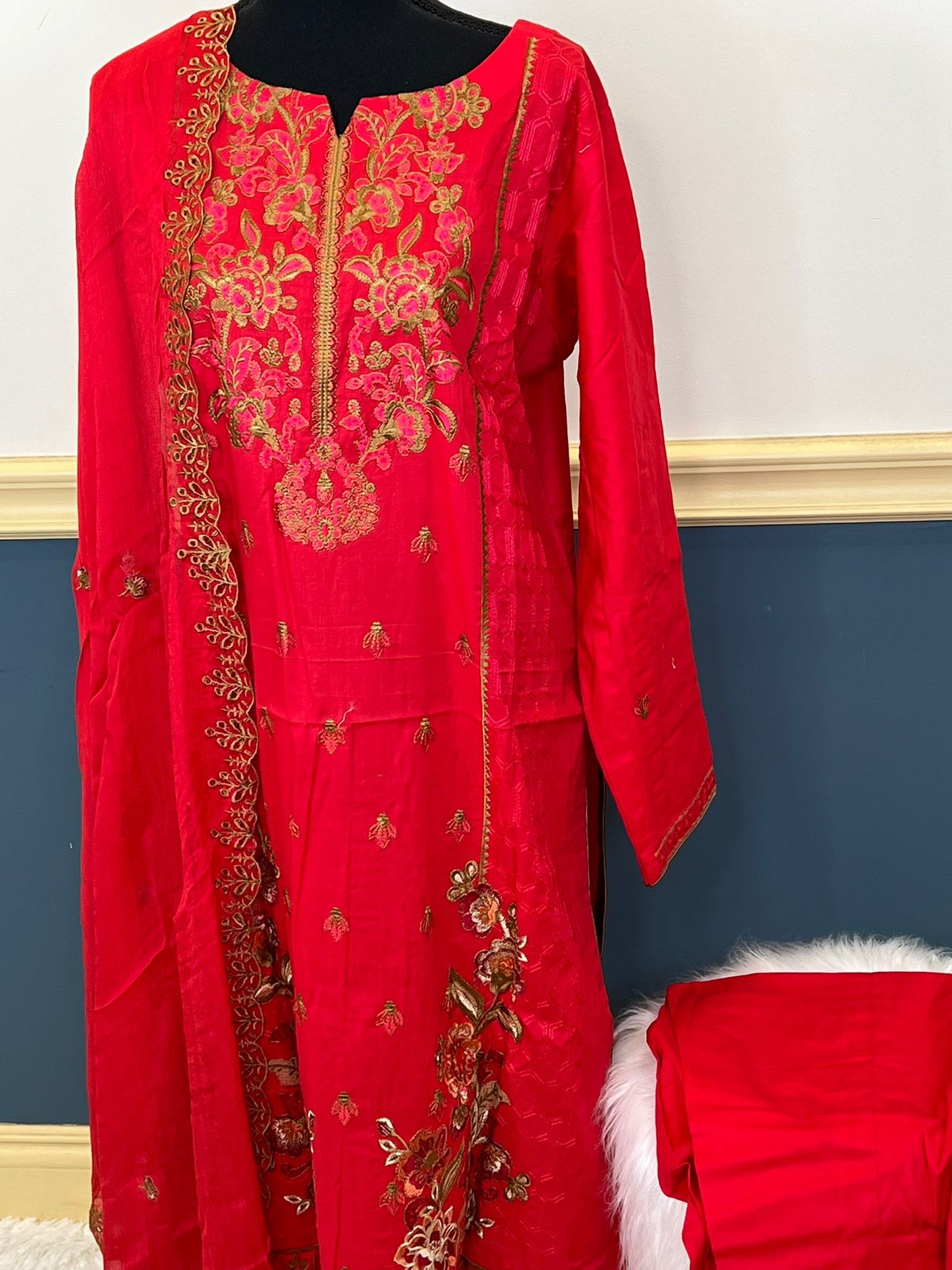 Pakistani Stitched Embroidery luxury lawn Dresses Ready To Ship