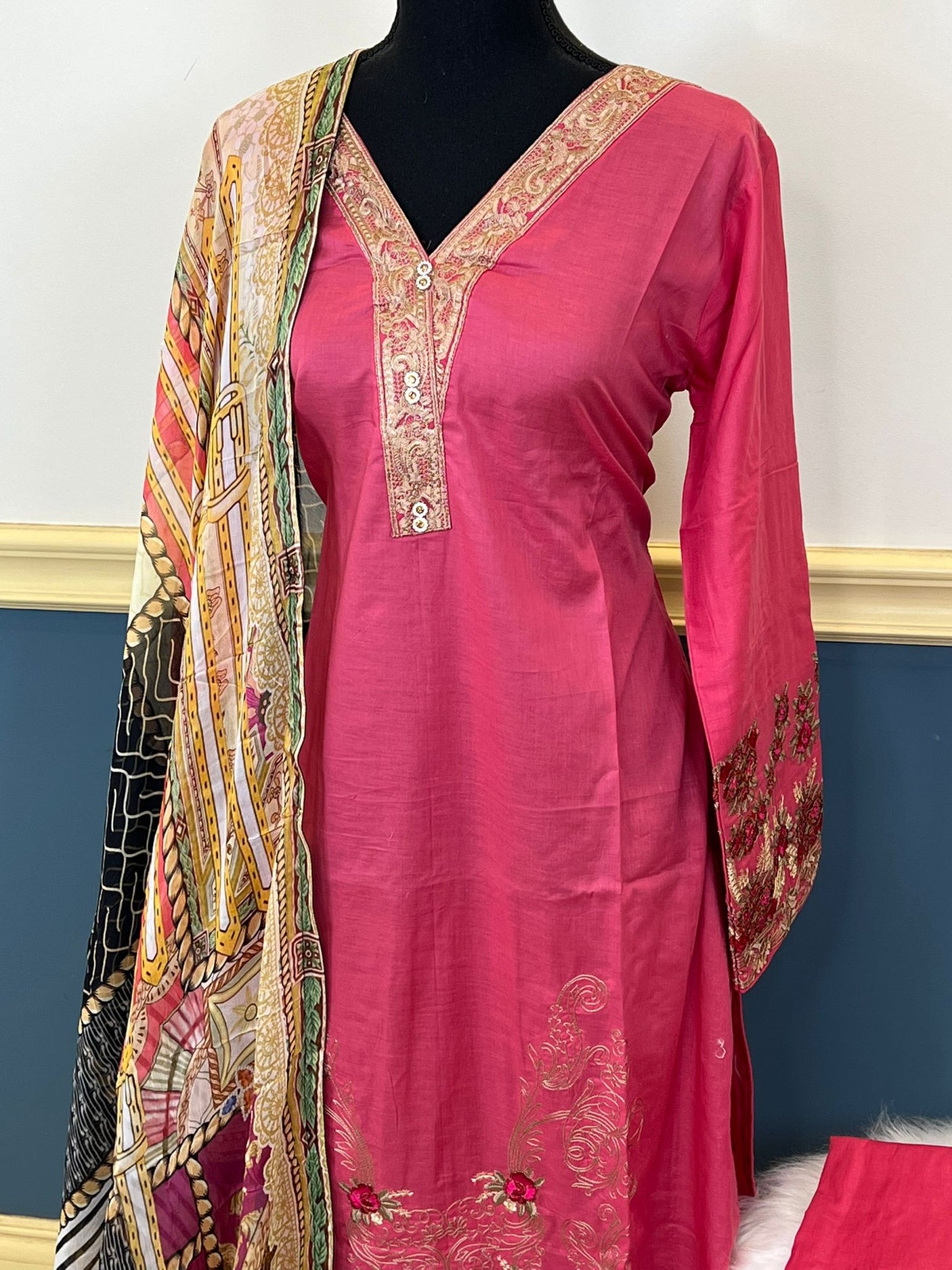 Pakistani Stitched Embroidery luxury lawn Dresses Ready To Ship