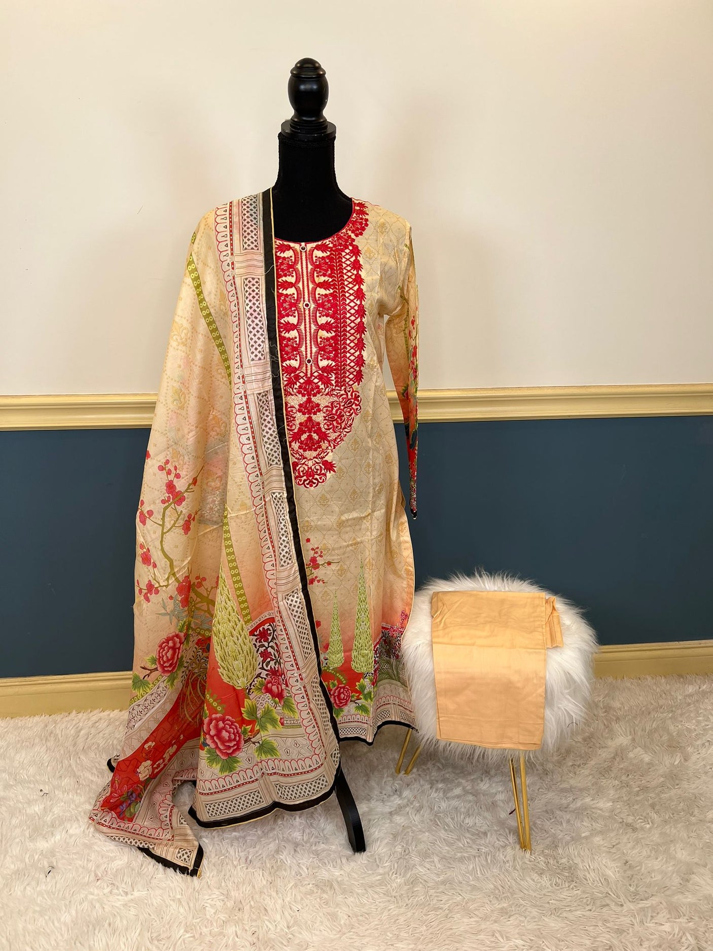 Pakistani Stitched Embroidery luxury lawn Dresses Ready To Ship