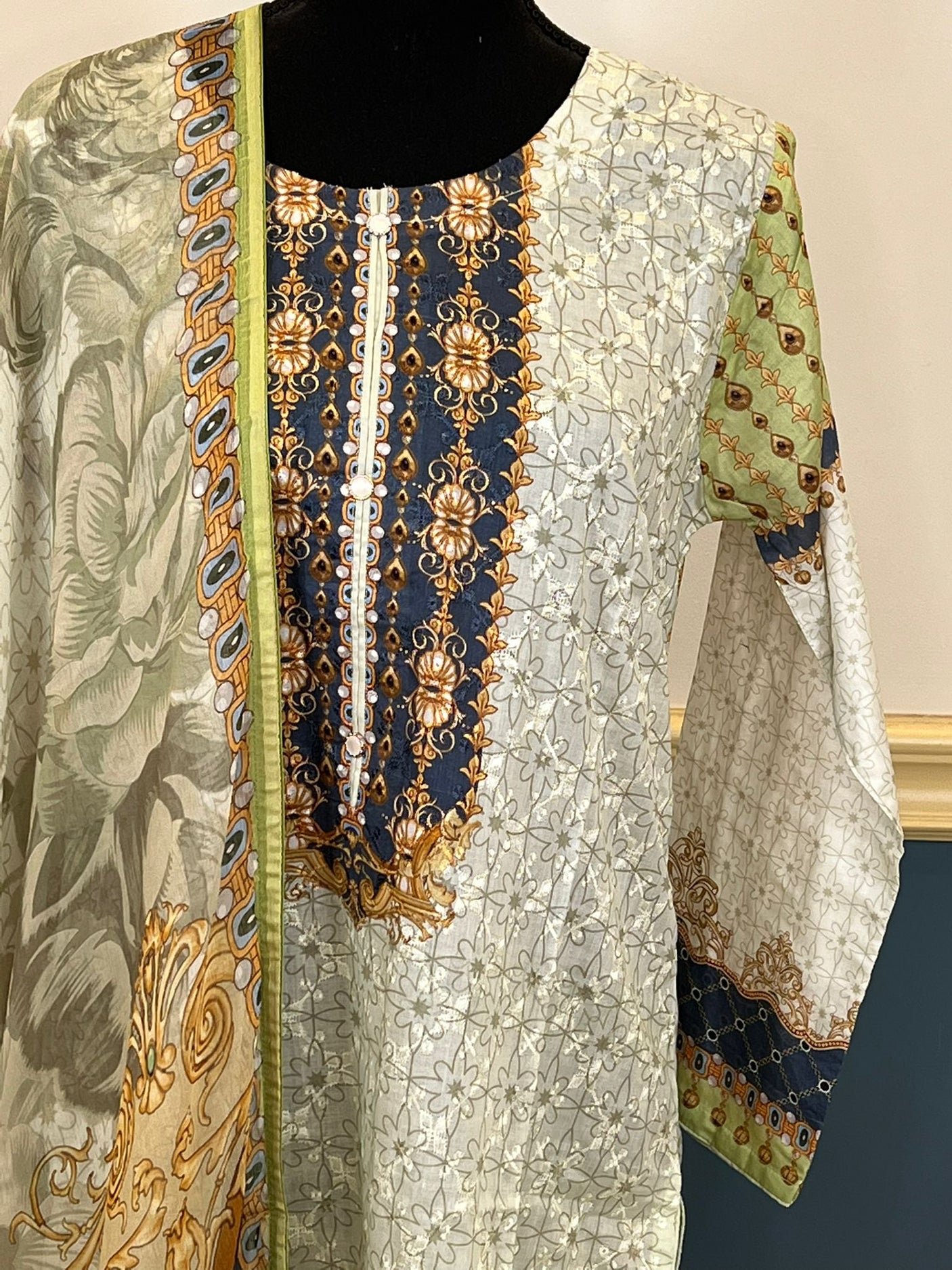Pakistani Stitched Embroidery luxury lawn Dresses Ready To Ship