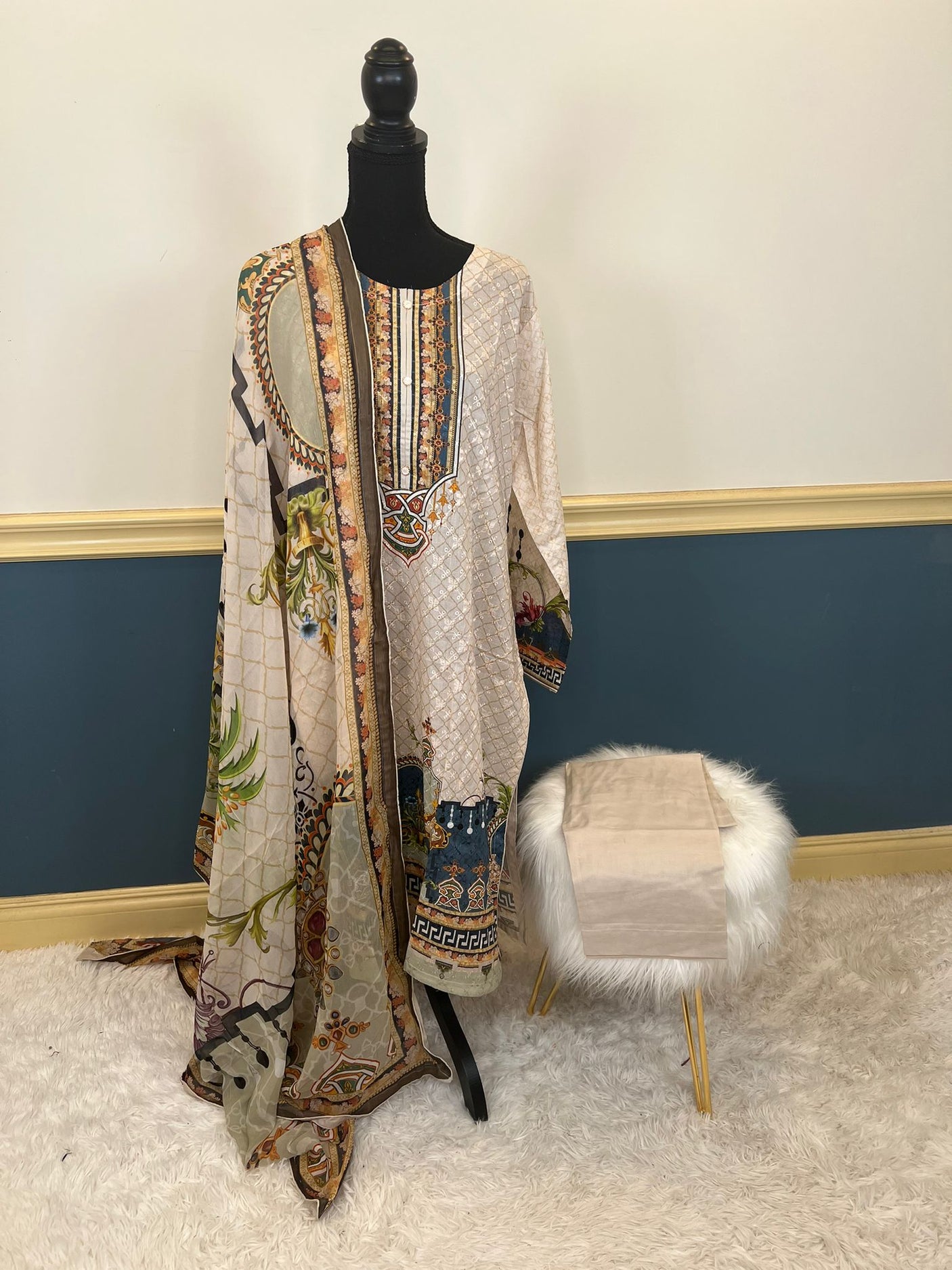 Pakistani Stitched Embroidery luxury lawn Dresses Ready To Ship