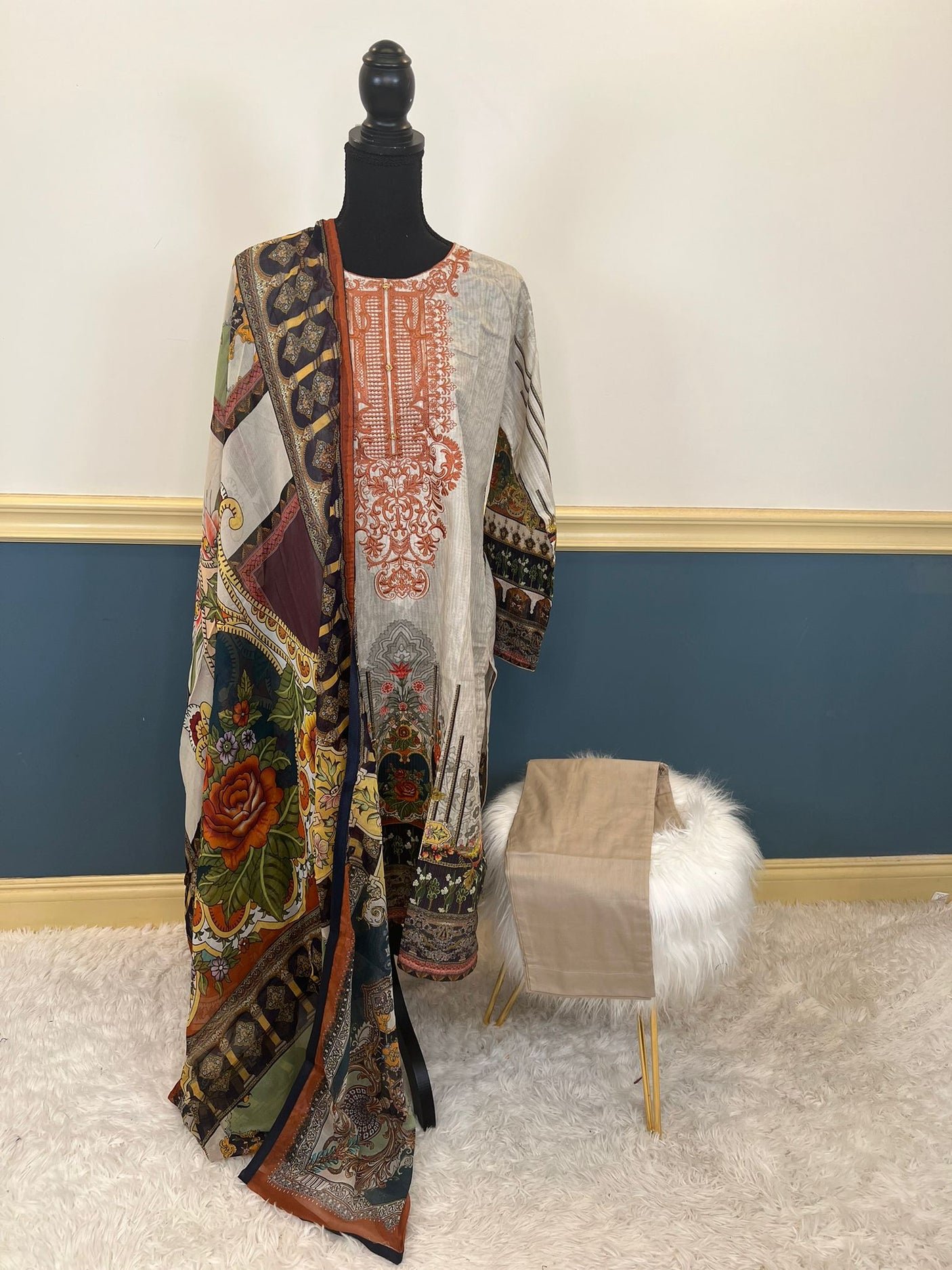 Pakistani Stitched Embroidery luxury lawn Dresses Ready To Ship